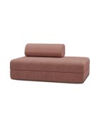 Canapé droit convertible et modulable 2 places en velours côtelé Lincoln rose - 148x95x70,5 cm