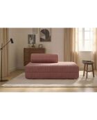Canapé droit convertible et modulable 2 places en velours côtelé Lincoln rose - 148x95x70,5 cm