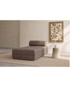 Méridienne convertible et modulable en velours côtelé Lincoln taupe - 190x95x70,5 cm