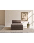 Méridienne convertible et modulable en velours côtelé Lincoln taupe - 190x95x70,5 cm