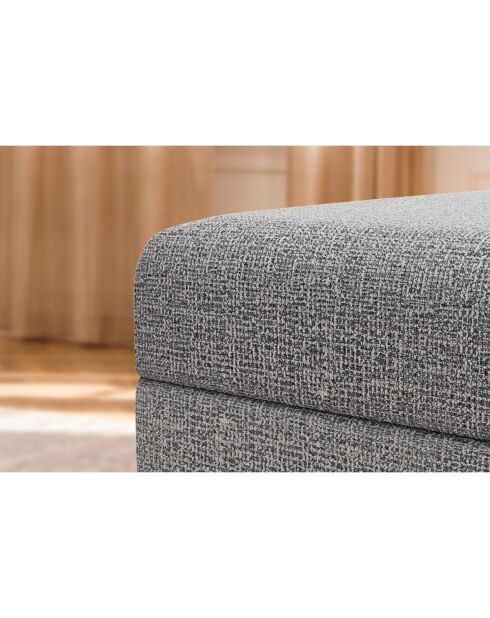 Converteerbare en modulaire voetenbank in grijze Coco tweedstof - 95x95x42 cm