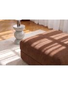 Pouf convertible et modulable en velours côtelé Lincoln terracotta - 95x95x42 cm
