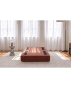 Pouf convertible et modulable en velours côtelé Lincoln terracotta - 95x95x42 cm