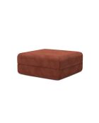 Pouf convertible et modulable en velours côtelé Lincoln terracotta - 95x95x42 cm