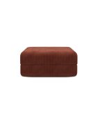 Pouf convertible et modulable en velours côtelé Lincoln terracotta - 95x95x42 cm