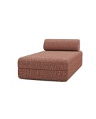 Méridienne convertible et modulable en tissu tweed Coco rouge - 190x95x70,5 cm