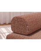 Méridienne convertible et modulable en tissu tweed Coco rouge - 190x95x70,5 cm