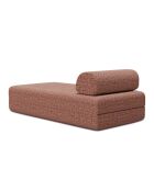 Méridienne convertible et modulable en tissu tweed Coco rouge - 190x95x70,5 cm