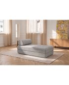 Méridienne convertible et modulable en tissu tweed Coco grise - 190x95x70,5 cm