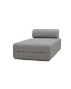 Méridienne convertible et modulable en tissu tweed Coco grise - 190x95x70,5 cm