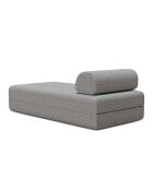 Méridienne convertible et modulable en tissu tweed Coco grise - 190x95x70,5 cm