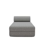 Méridienne convertible et modulable en tissu tweed Coco grise - 190x95x70,5 cm