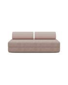 Canapé droit convertible et modulable 3 places en velours côtelé Lincoln rose pâle - 190x95x70,5 cm