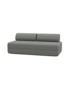 Canapé droit convertible et modulable 3 places en tissu lisse Gemma gris - 190x95x70,5 cm