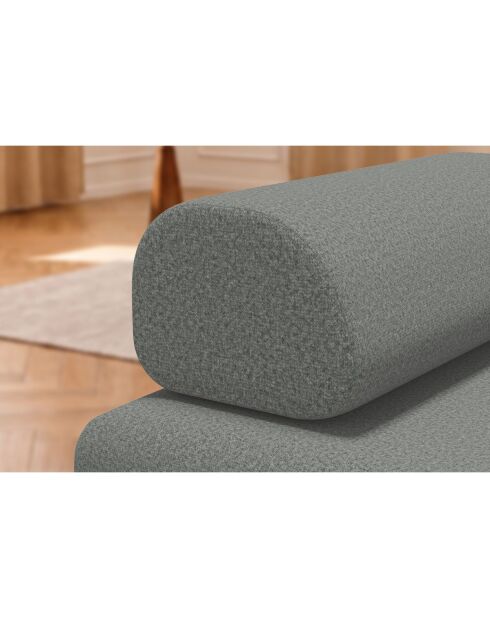 Canapé droit convertible et modulable 3 places en tissu lisse Gemma gris - 190x95x70,5 cm