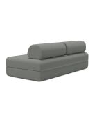 Canapé droit convertible et modulable 3 places en tissu lisse Gemma gris - 190x95x70,5 cm