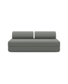Canapé droit convertible et modulable 3 places en tissu lisse Gemma gris - 190x95x70,5 cm
