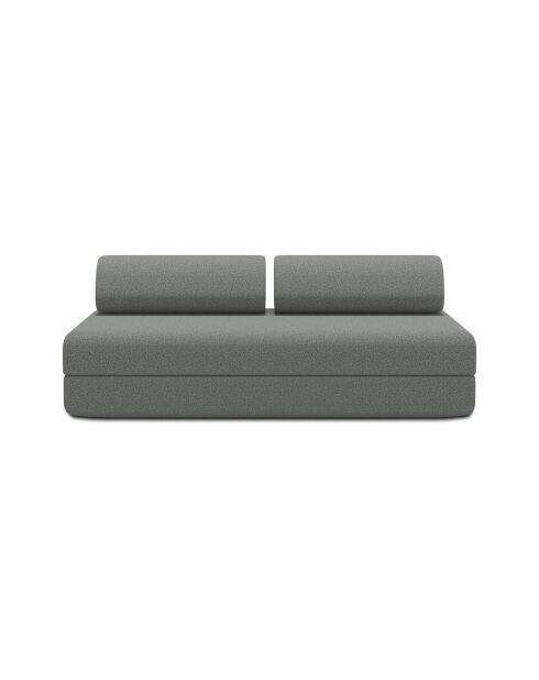 Canapé droit convertible et modulable 3 places en tissu lisse Gemma gris - 190x95x70,5 cm