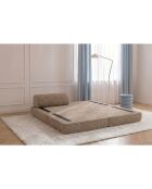 Méridienne convertible et modulable en velours côtelé xl Tilia marron - 190x95x70,5 cm
