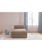 Méridienne convertible et modulable en velours côtelé xl Tilia marron - 190x95x70,5 cm