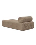 Méridienne convertible et modulable en velours côtelé xl Tilia marron - 190x95x70,5 cm