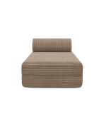 Méridienne convertible et modulable en velours côtelé xl Tilia marron - 190x95x70,5 cm