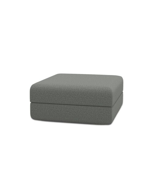 Wandelbarer und modularer Hocker aus glattem grauem Gemma-Stoff — 95x95x42 cm