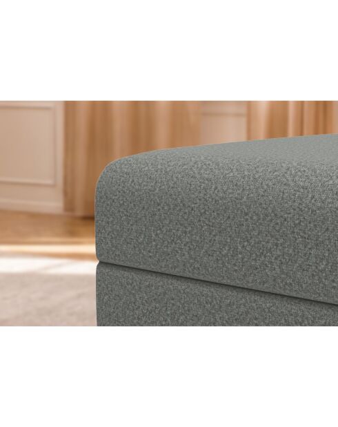 Wandelbarer und modularer Hocker aus glattem grauem Gemma-Stoff — 95x95x42 cm