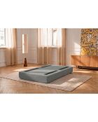 Wandelbarer und modularer Hocker aus glattem grauem Gemma-Stoff — 95x95x42 cm
