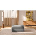 Wandelbarer und modularer Hocker aus glattem grauem Gemma-Stoff — 95x95x42 cm