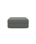 Wandelbarer und modularer Hocker aus glattem grauem Gemma-Stoff — 95x95x42 cm