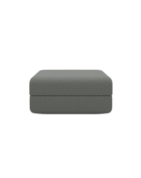 Wandelbarer und modularer Hocker aus glattem grauem Gemma-Stoff — 95x95x42 cm