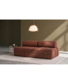 Canapé droit convertible et modulable 3 places en velours côtelé xl Tilia terracotta - 190x95x70,5 cm