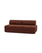 Canapé droit convertible et modulable 3 places en velours côtelé xl Tilia terracotta - 190x95x70,5 cm