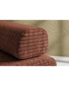Canapé droit convertible et modulable 3 places en velours côtelé xl Tilia terracotta - 190x95x70,5 cm