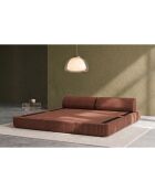 Canapé droit convertible et modulable 3 places en velours côtelé xl Tilia terracotta - 190x95x70,5 cm
