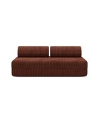 Canapé droit convertible et modulable 3 places en velours côtelé xl Tilia terracotta - 190x95x70,5 cm