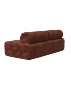 Canapé droit convertible et modulable 3 places en velours côtelé xl Tilia terracotta - 190x95x70,5 cm