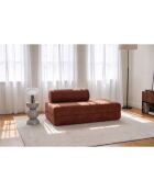 Canapé droit convertible et modulable 2 places en velours côtelé Lincoln terracotta - 148x95x70,5 cm