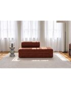 Canapé droit convertible et modulable 2 places en velours côtelé Lincoln terracotta - 148x95x70,5 cm