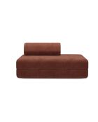 Canapé droit convertible et modulable 2 places en velours côtelé Lincoln terracotta - 148x95x70,5 cm
