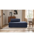 Canapé droit convertible et modulable 2 places en velours côtelé Lincoln bleu - 148x95x70,5 cm