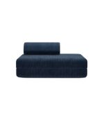 Canapé droit convertible et modulable 2 places en velours côtelé Lincoln bleu - 148x95x70,5 cm
