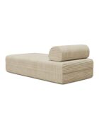 Méridienne convertible et modulable en velours côtelé xl Tilia beige - 190x95x70,5 cm