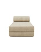 Méridienne convertible et modulable en velours côtelé xl Tilia beige - 190x95x70,5 cm