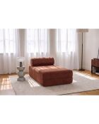 Méridienne convertible et modulable en velours côtelé Lincoln terracotta - 190x95x70,5 cm