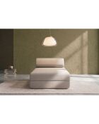 Méridienne convertible et modulable en tissu lisse Gemma beige - 190x95x70,5 cm