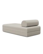 Méridienne convertible et modulable en tissu lisse Gemma beige - 190x95x70,5 cm