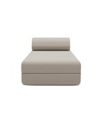 Méridienne convertible et modulable en tissu lisse Gemma beige - 190x95x70,5 cm