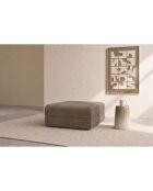 Pouf convertible et modulable en velours côtelé Lincoln taupe - 95x95x42 cm